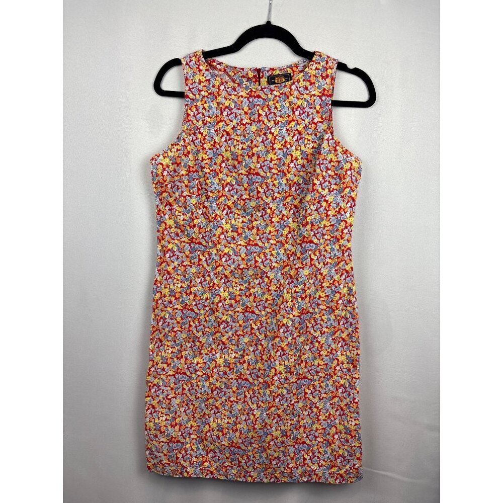 Route 66 Floral Sleeveless Dress M Red/Blue/Yellow Cotton Made In Kenya
